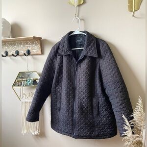 Black quilted fall/winter coat class